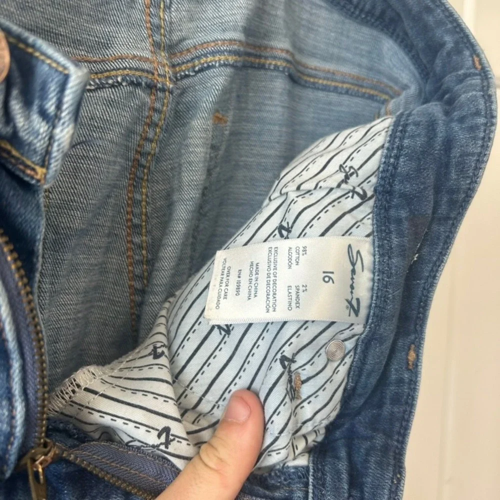 Seven7 Womens Bootcut Jeans Size 16 Medium Wash Stretch Denim Blue Pants